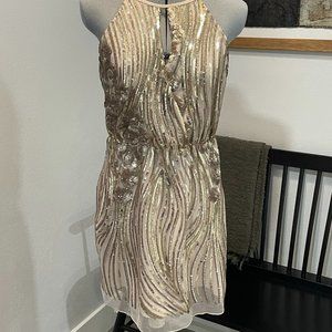 Gold Beaded Cocktail Dress